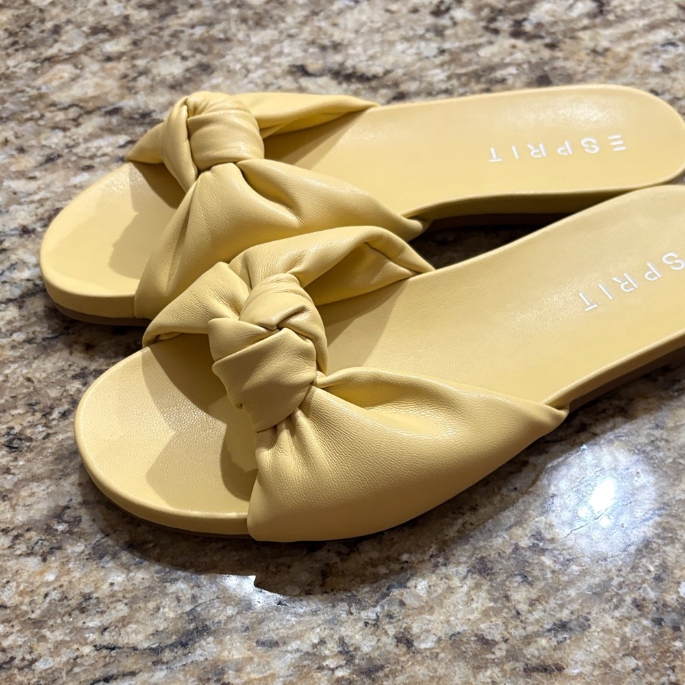 Esprit Women's Yellow Knot Slide Sandals - Picture 3 of 10